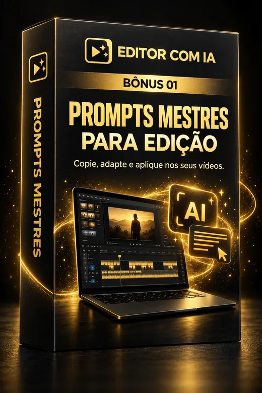 Box preto e dourado: Bônus 01, Prompts Mestres para Edição
